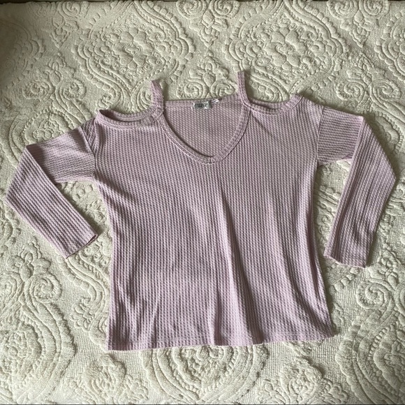 cozy thermal top cold shoulder top - Picture 5 of 5
